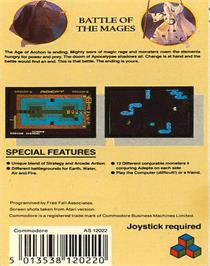 Box back cover for Archon II: Adept on the Commodore 64.