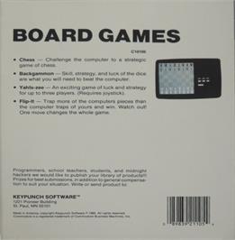 Box back cover for Backgammon (J. Aughton) on the Commodore 64.