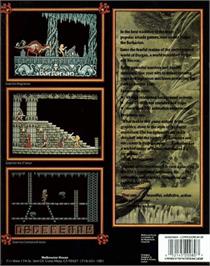 Box back cover for Barbarian on the Commodore 64.