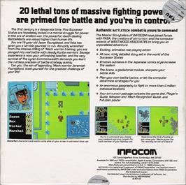 Box back cover for BattleTech: The Crescent Hawk's Inception on the Commodore 64.