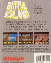 Box back cover for Battle Island on the Commodore 64.
