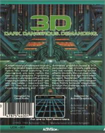 Box back cover for Beamrider on the Commodore 64.