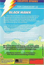 Box back cover for Black Hawk on the Commodore 64.