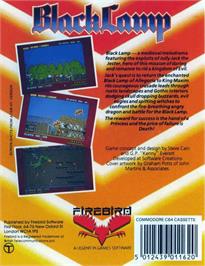 Box back cover for Black Lamp on the Commodore 64.