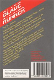 Box back cover for Blade Runner on the Commodore 64.