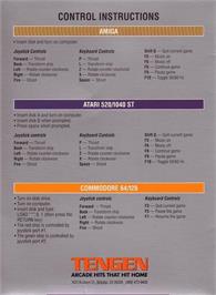 Box back cover for Blasteroids on the Commodore 64.