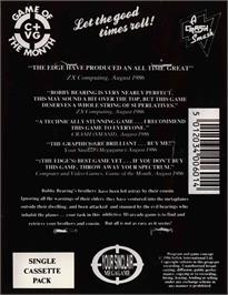 Box back cover for Bobby Bearing on the Commodore 64.