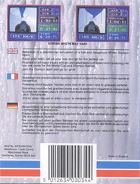 Box back cover for Bobsleigh on the Commodore 64.