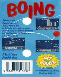 Box back cover for Boing (MikroBitti) on the Commodore 64.