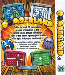 Box back cover for Bomberland on the Commodore 64.