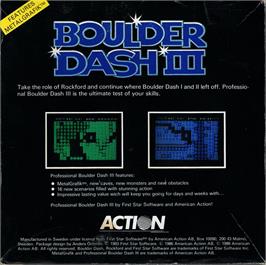 Box back cover for Boulder Dash 3 on the Commodore 64.