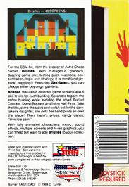 Box back cover for Bristles on the Commodore 64.