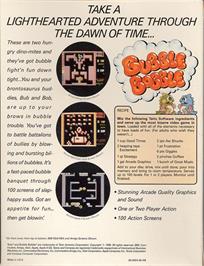 Box back cover for Bubble Bobble on the Commodore 64.