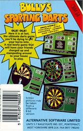 Box back cover for Bully's Sporting Darts on the Commodore 64.