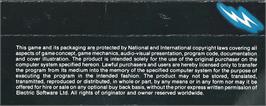 Box back cover for Buzz Off! on the Commodore 64.