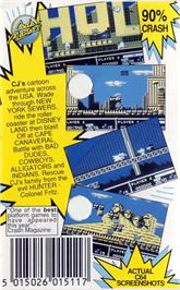 Box back cover for CJ in the USA on the Commodore 64.