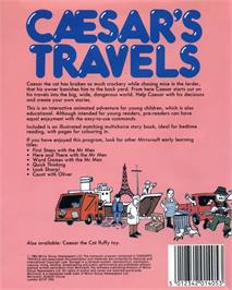 Box back cover for Caesar's Travels on the Commodore 64.