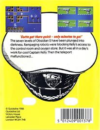 Box back cover for Captain Kelly on the Commodore 64.