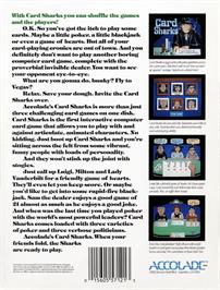 Box back cover for Card Sharks (ShareData) on the Commodore 64.