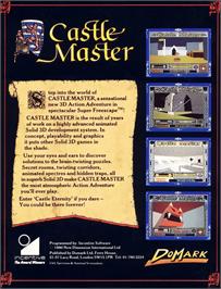 Box back cover for Castle Master on the Commodore 64.