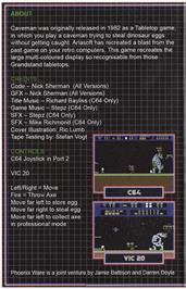 Box back cover for Caveman (Compute!) on the Commodore 64.
