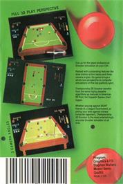 Box back cover for Championship 3d Snooker on the Commodore 64.