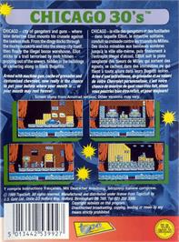 Box back cover for Chicago 30's on the Commodore 64.