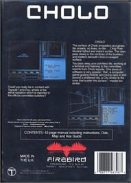 Box back cover for Cholo on the Commodore 64.