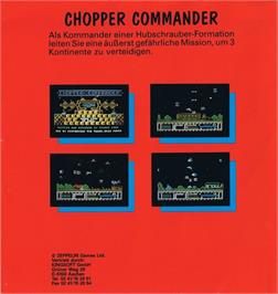 Box back cover for Chopper Commander on the Commodore 64.