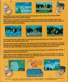 Box back cover for Chuck Rock on the Commodore 64.