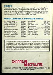 Box back cover for Circus (Cymbal) on the Commodore 64.