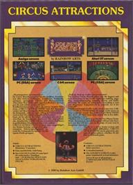 Box back cover for Circus Attractions on the Commodore 64.