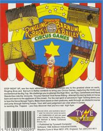 Box back cover for Circus Games on the Commodore 64.