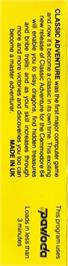Box back cover for Classic Adventure on the Commodore 64.