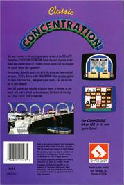 Box back cover for Classic Concentration on the Commodore 64.