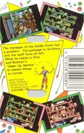 Box back cover for Clean Up Service on the Commodore 64.