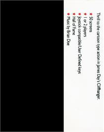 Box back cover for Cliffhanger (Ahoy!) on the Commodore 64.