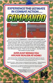 Box back cover for Commando Arcade on the Commodore 64.