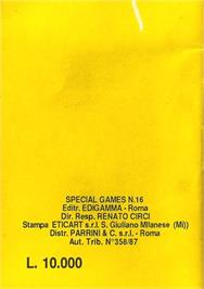 Box back cover for Commando Mission 88 on the Commodore 64.