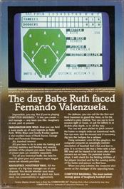 Box back cover for Computer Baseball on the Commodore 64.