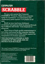 Box back cover for Computer Scrabble on the Commodore 64.
