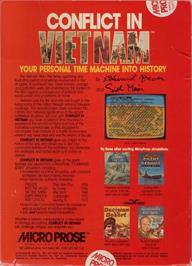 Box back cover for Conflict in Vietnam on the Commodore 64.