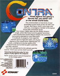 Box back cover for Contra on the Commodore 64.