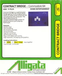 Box back cover for Contract Bridge (Alligata Software) on the Commodore 64.