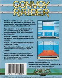 Box back cover for Convoy Raider on the Commodore 64.