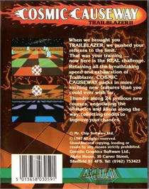 Box back cover for Cosmic Causeway: Trailblazer II on the Commodore 64.