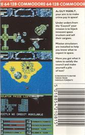 Box back cover for Cosmic Pirate on the Commodore 64.