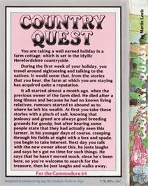 Box back cover for Country Quest on the Commodore 64.