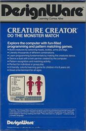 Box back cover for Creature Creator on the Commodore 64.