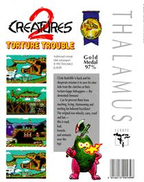 Box back cover for Creatures 2: Torture Trouble on the Commodore 64.